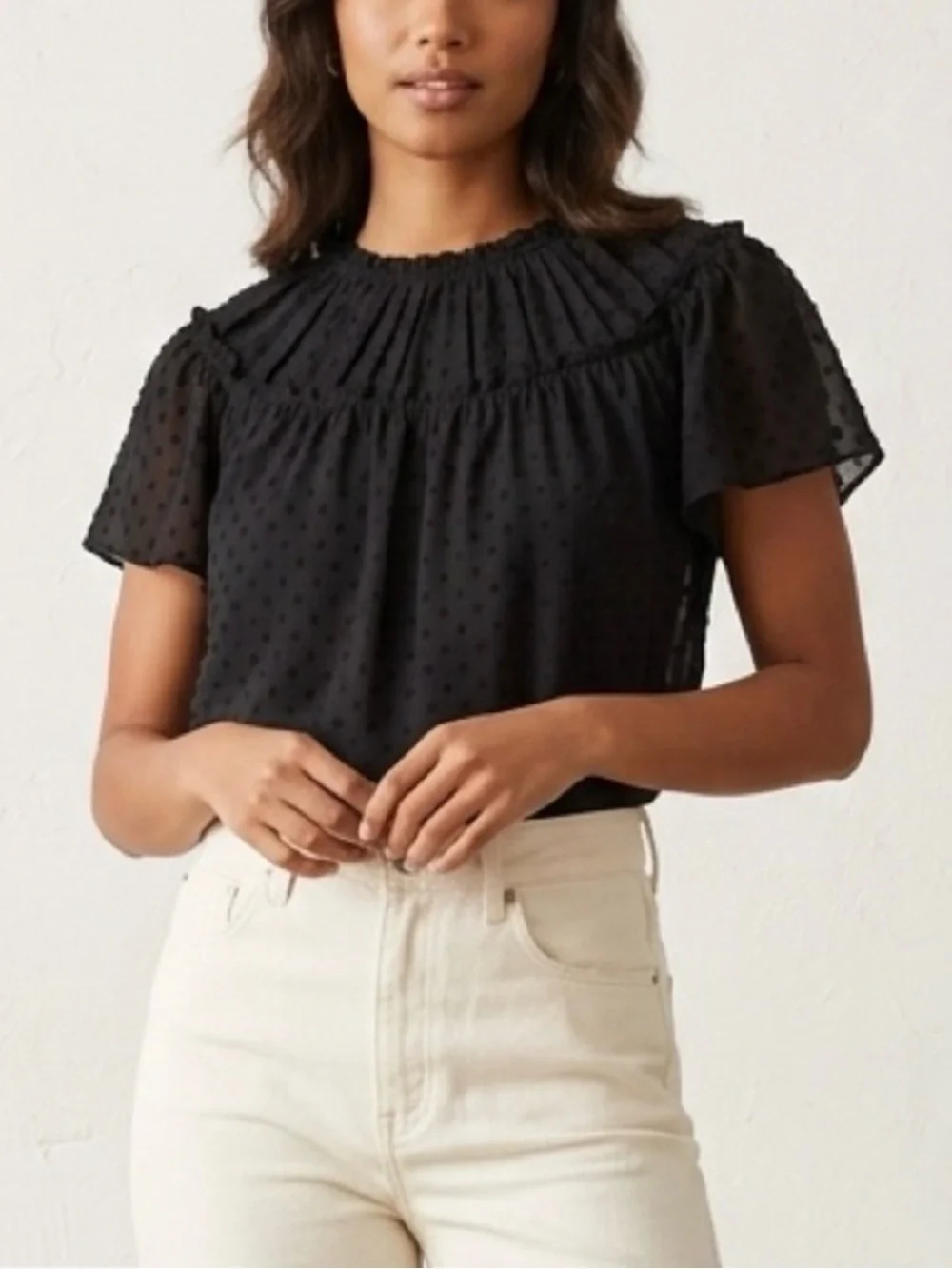 J. Crew sheer polka dot blouse
